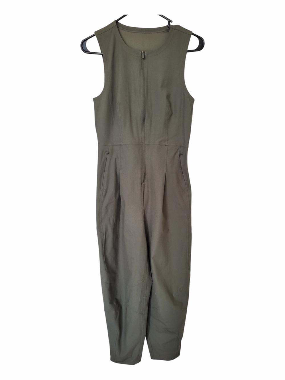 lululemon Athletica Green Cropped Warpstreme Zip-Front Jumpsuit size 4 - Picture 2 of 16